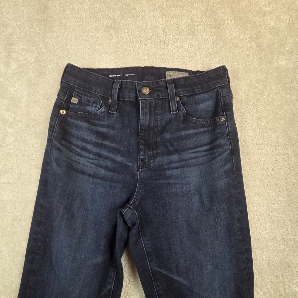 AG Adriano Goldschmied Farrah Boot High Rise Jeans Dark Wash 25x32 (26x28)